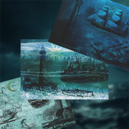 Vintage Leuchttürme und Schiffe Geschenkpapier Set