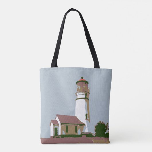Vintage Leuchtturmillustrierung Tasche (Rückseite)