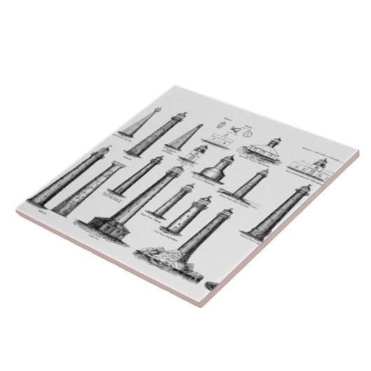 Vintage Leuchtturmsammlung Fliese (Seite)