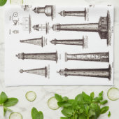 Vintage Leuchtturmsammlung Geschirrtuch (Gefaltet)