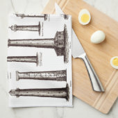 Vintage Leuchtturmsammlung Geschirrtuch (Viertel Falte)