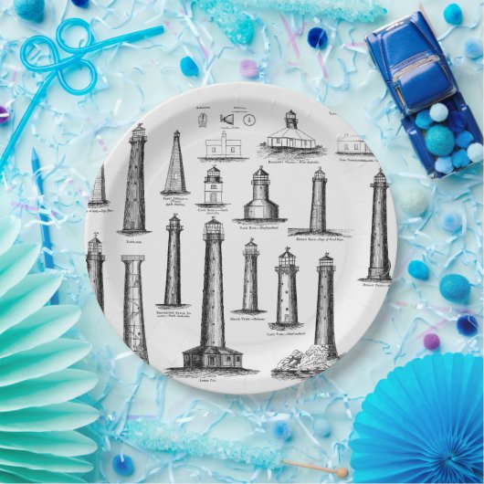 Vintage Leuchtturmsammlung Pappteller (Party)