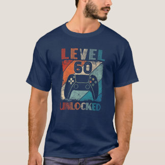 Vintage Level 60 freigeschalteter Videospieler 60. T-Shirt