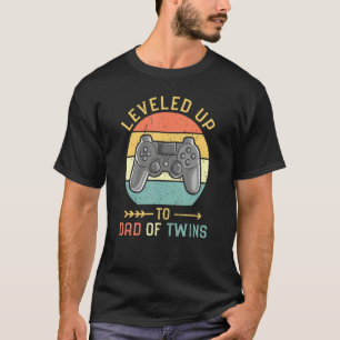 Vintage Level Up zum Vater von Zwillingen Gamer T-Shirt