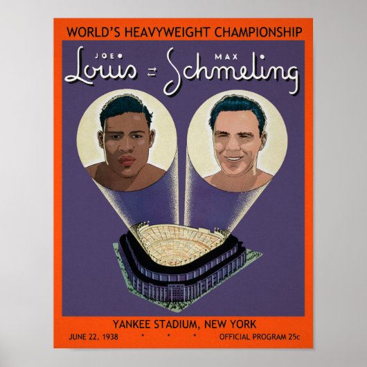 Vintage Lewis vs. Schmeling Programmcover Poster (Vorne)
