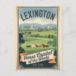 Vintage Lexington Kentucky Retro-Reise Feiertagspostkarte