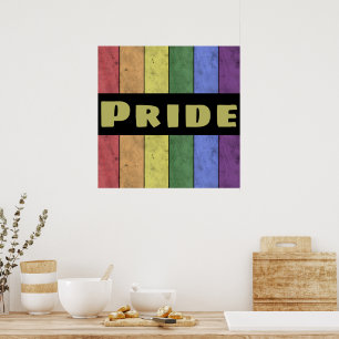 Vintage LGBT-Fahne ist schwarz und textgeplagt Poster