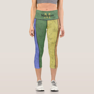Vintage LGBT-Flagge Stolz abgenutzt schwarzes Mono Capri Leggings