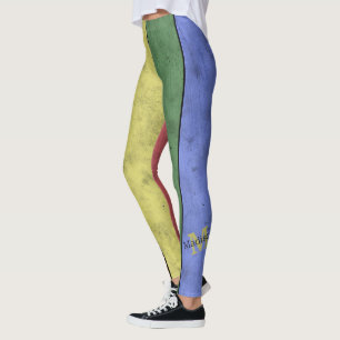 Vintage LGBT-Flagge Stolz gestresst schwarze Monog Leggings