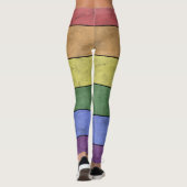 Vintage LGBT-Flagge Stolz gestresst schwarze Monog Leggings (Rückseite)
