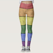 Vintage LGBT-Flagge Stolz gestresst schwarze Monog Leggings (Vorderseite)