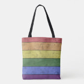 Vintage LGBT-Flagge Stolz gestresst schwarze Monog Tasche (Rückseite)