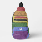 Vintage LGBT-Flagge Stolz gestresste Regenbogenmon Crossbody Bag (Vorderseite)
