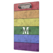 Vintage LGBT-Flagge Stolz gestresste Regenbogenmon Klemmbrett (Links)