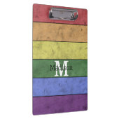 Vintage LGBT-Flagge Stolz gestresste Regenbogenmon Klemmbrett (Rechts)