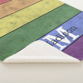 Vintage LGBT-Flagge Stolz gestresste Regenbogenmon Sherpadecke (3/4)