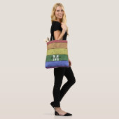 Vintage LGBT-Flagge Stolz gestresste Regenbogenmon Tasche (Am Model)