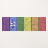 Vintage LGBT-Flagge Stolz gestresste Regenbogenmon Yogamatte (Vorderseite (Horizontal))