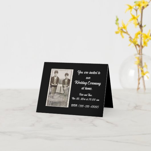 Vintage LGBTQ Hochzeitskarte Karte (Gelbe Blume)