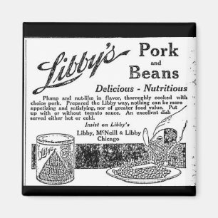 Vintage Libby's Pork & Beans Werbemagnet Magnet