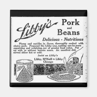 Vintage Libby's Pork & Beans Werbemagnet Magnet