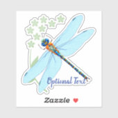 Vintage Libelle auf verblasster Blume Aufkleber (Blatt)