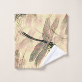 Vintage Libelle Badhandtuch Set (Waschlappen)