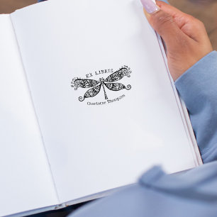 Vintage Libelle, Bibliothek Ex Libris Gummistempel