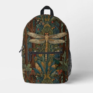 Vintage Libelle boho chic botanisch Bedruckter Rucksack