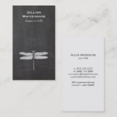 Vintage Libelle, die Schwarz der Natur Visitenkarte (Vorne/Hinten)