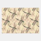 Vintage Libelle Geschenkpapier Set (Vorderseite)