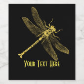 Vintage Libelle-Illustration II Personalisiert Weinetikett (Einzelnes Label)