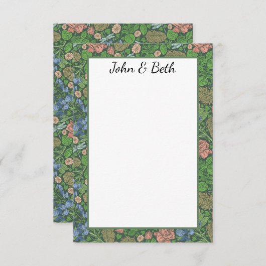 Vintage Libelle im Englischen Garten Dankeskarte (Vorne/Hinten)