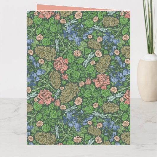 Vintage Libelle im Englischen Garten Karte (Rückseite)