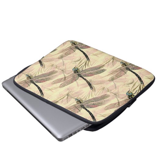 Vintage Libelle Laptopschutzhülle (Vorne Knopf)