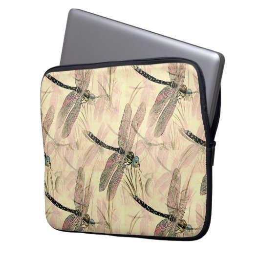 Vintage Libelle Laptopschutzhülle (Vorderseite Links)