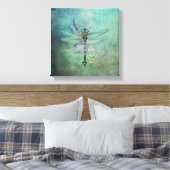 Vintage Libelle Mixed Media Leinwand Kunst, Dichtu (Insitu (Schlafzimmer))