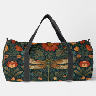 Vintage Libelle Orangenblumengrün boho chic Duffle Bag