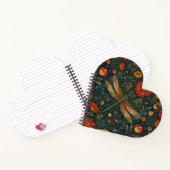 Vintage Libelle Orangenblumengrün boho chic Notizblock (Innenseite)