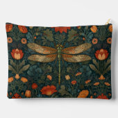 Vintage Libelle Orangenblumengrün boho chic Zubehörtasche (Rückseite)