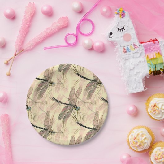 Vintage Libelle Pappteller (Party)