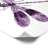 Vintage Libelle - Rosa Poster (Ecke)