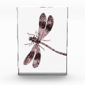 Vintage Libelle - Rot Fotoblock (Vorderseite)