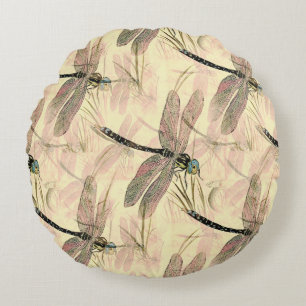 Vintage Libelle Rundes Kissen