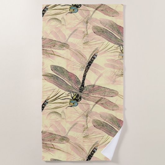 Vintage Libelle Strandtuch (Vorderseite)