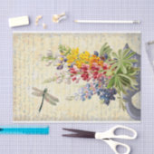 Vintage Libelle und Blume Bouquet Decoupage Seidenpapier (Handwerk)