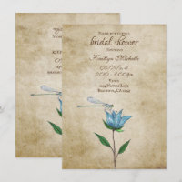 Vintage Libelle und Brautparty der blauen Blume