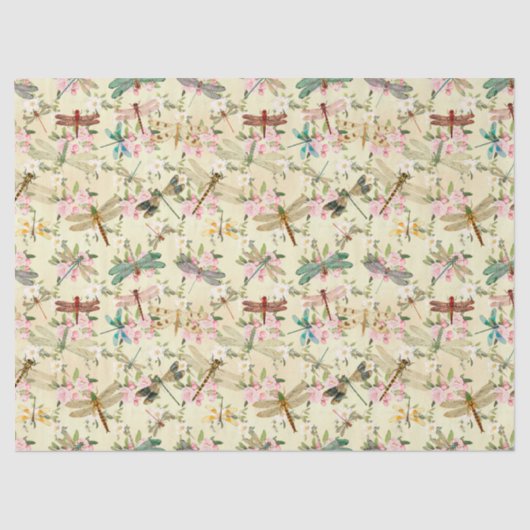 Vintage Libellen der Serie Design 14 Gewebepapier Seidenpapier (Vorderseite)