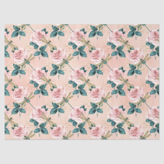 Vintage Libellen der Serie Design 1 - Gewebepapier Seidenpapier (Vorderseite)