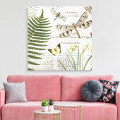 Vintage Libellen gedehnte Leinwand (Insitu (Wohnzimmer))